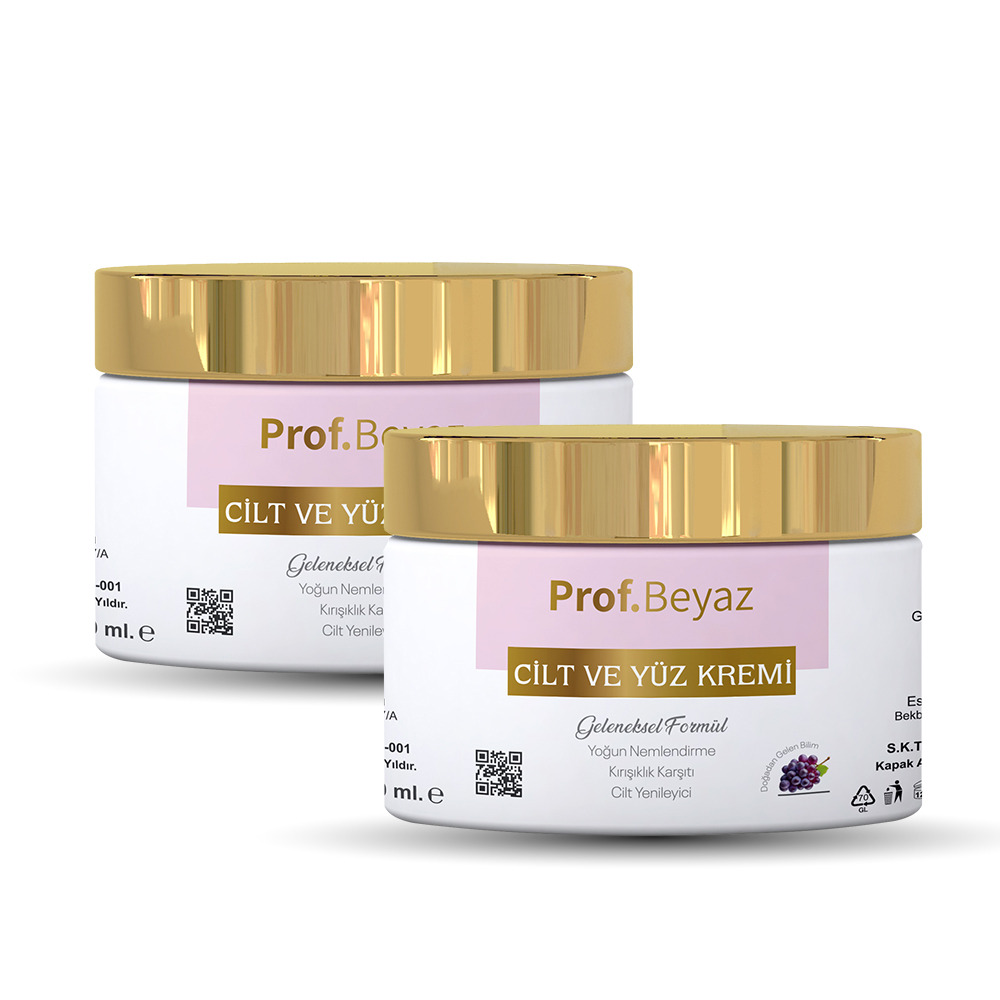 2'li Prof Beyaz Cilt ve Yüz Kremi | Yoğun Resveratrol ve Kolajen Destekli Canlandırıcı Krem