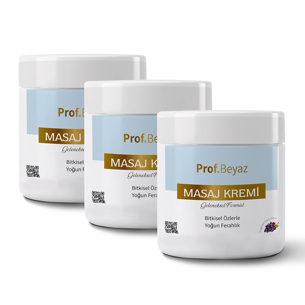 3'lü Prof Beyaz Masaj Kremi | Yoğun Resveratrol Mucizesiyle Güçlendirilmiş Bitkisel Formül